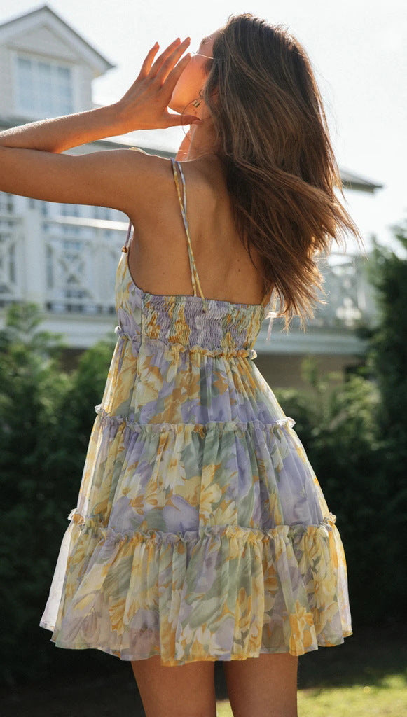 Floral Strap Mini Dress