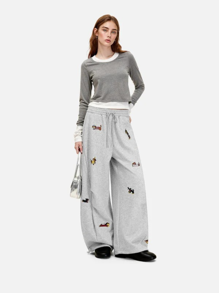 Pup Embroidered Barrel Sweatpants